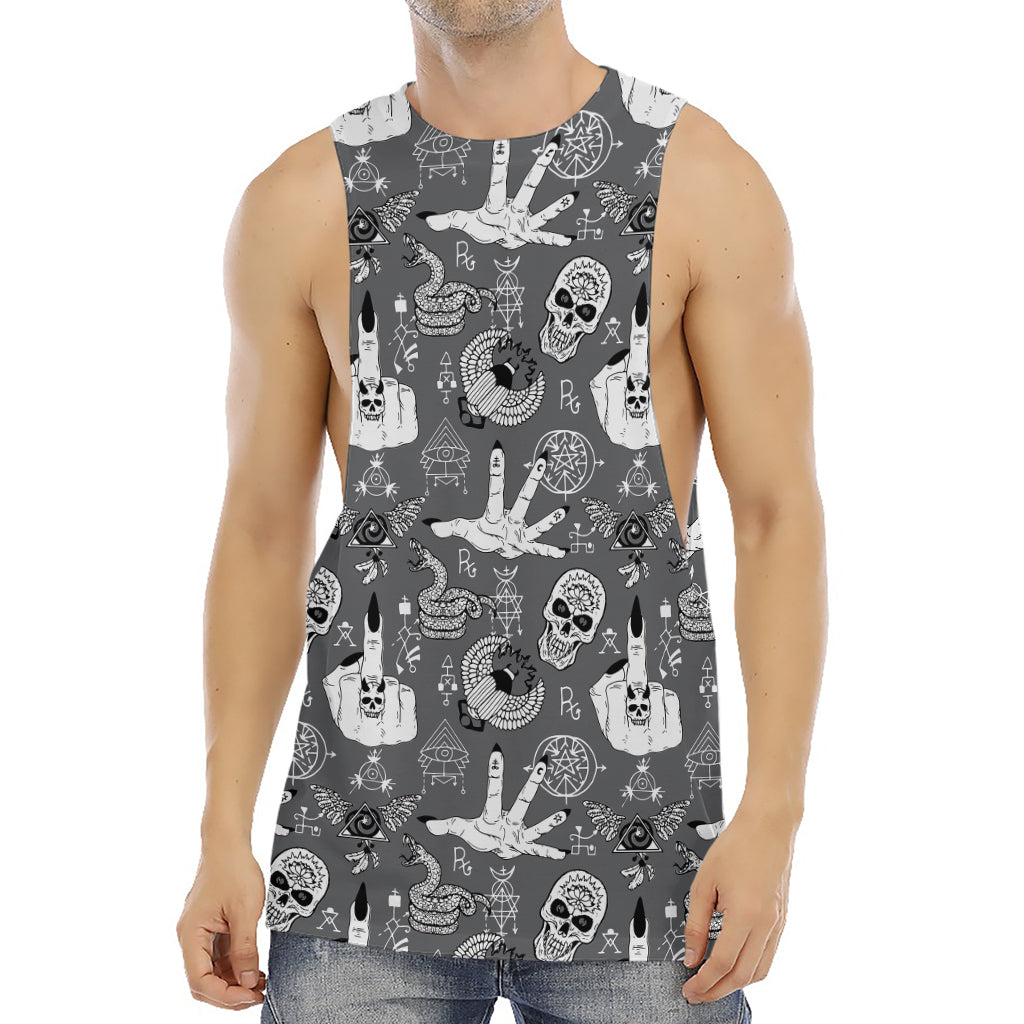 Gothic Wicca Curse Print Men's Muscle Tank Top