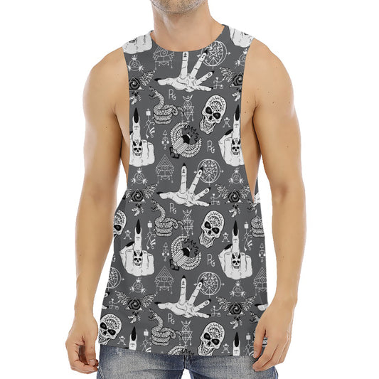 Gothic Wicca Curse Print Men's Muscle Tank Top