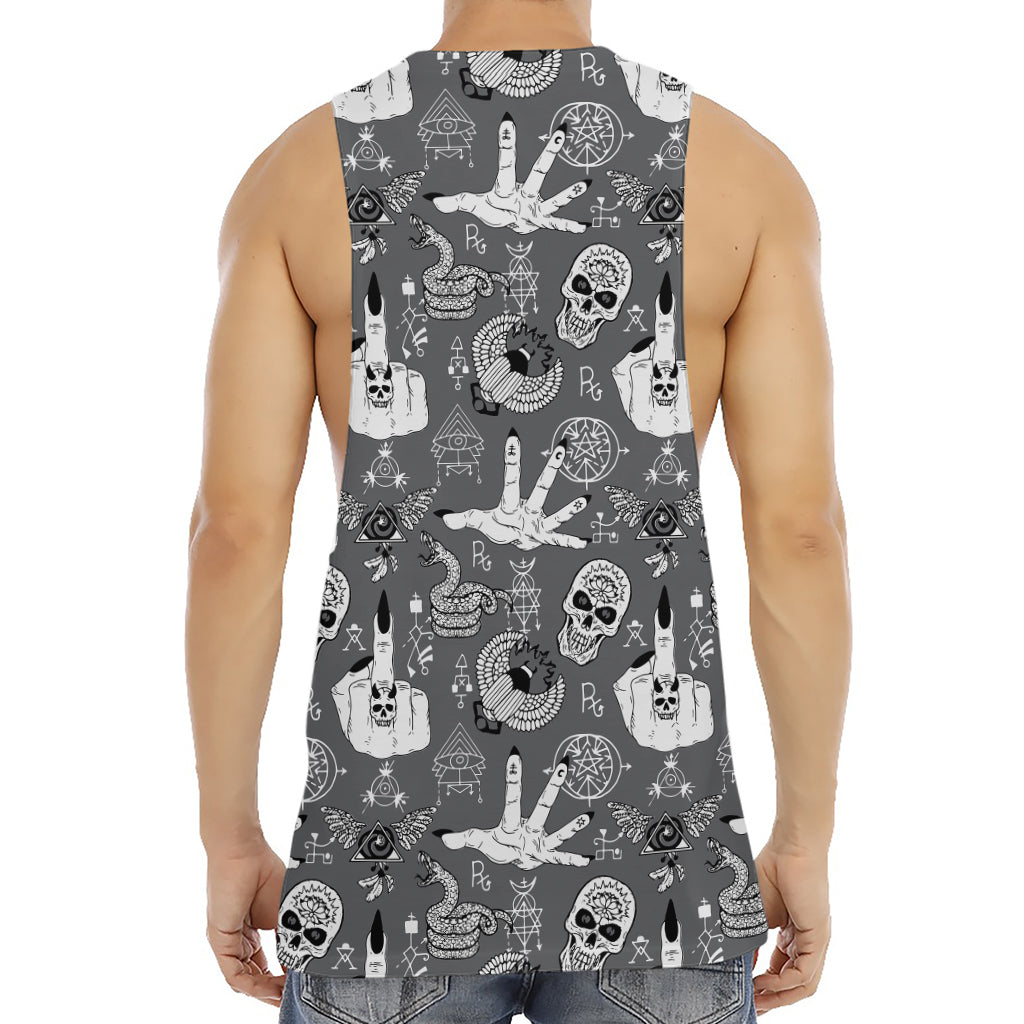 Gothic Wicca Curse Print Men's Muscle Tank Top