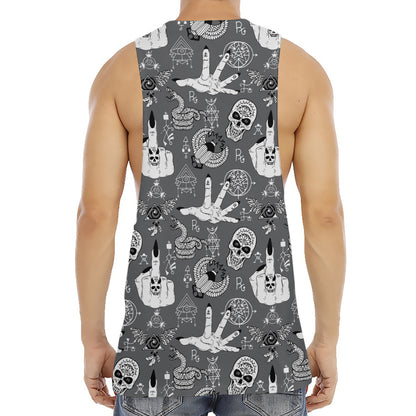 Gothic Wicca Curse Print Men's Muscle Tank Top