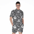 Gothic Wicca Curse Print Men's Romper
