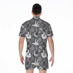 Gothic Wicca Curse Print Men's Rompers