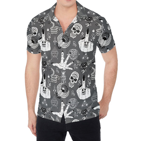 Gothic Wicca Curse Print Men's Shirt