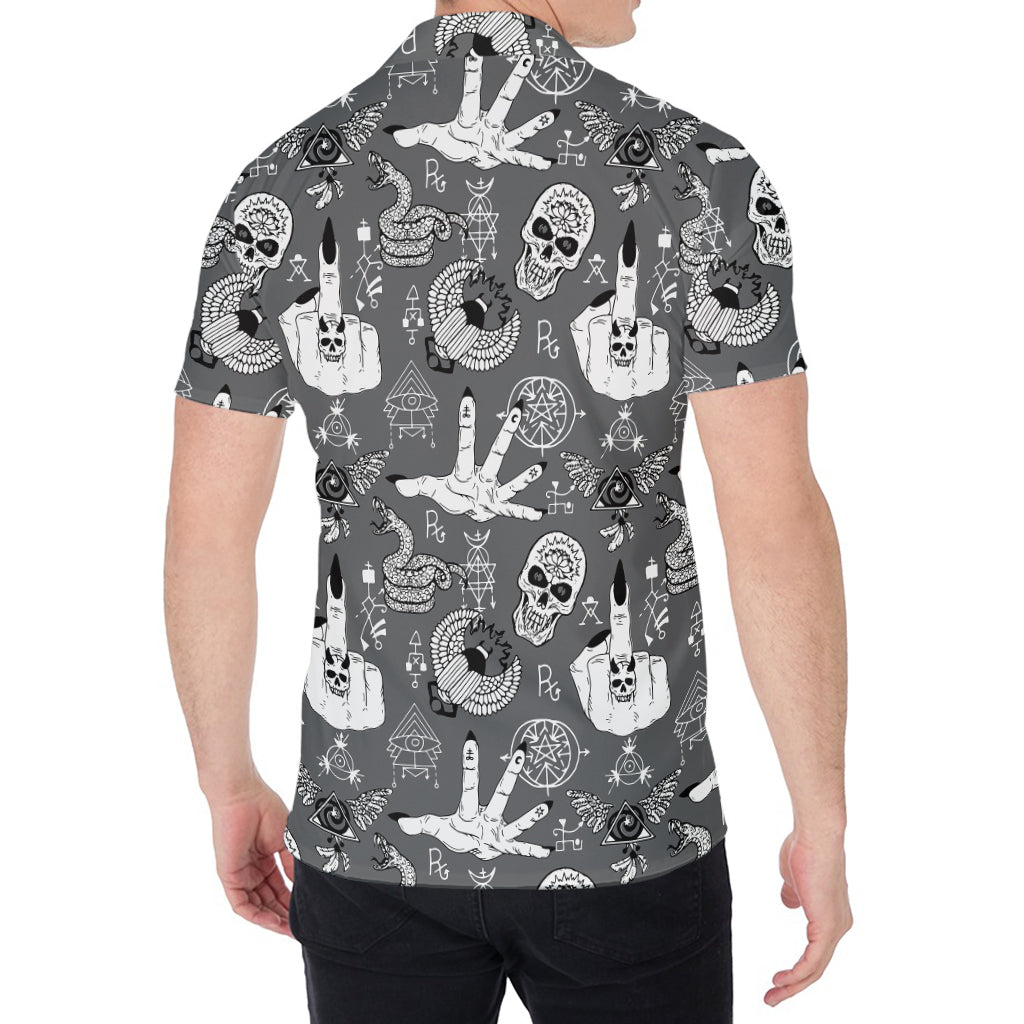 Gothic Wicca Curse Print Men's Shirt