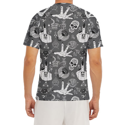 Gothic Wicca Curse Print Men's Short Sleeve Rash Guard