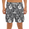 Gothic Wicca Curse Print Men's Split Running Shorts