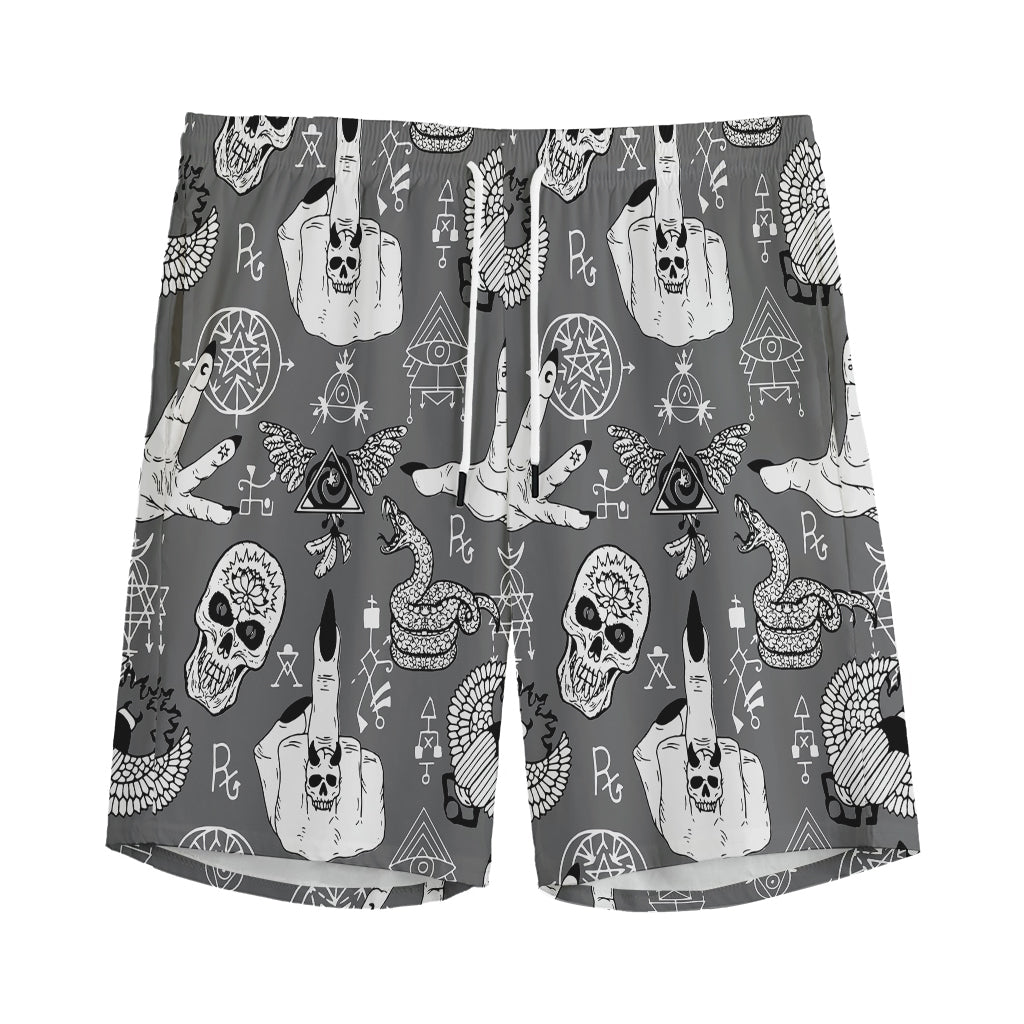Gothic Wicca Curse Print Men's Sports Shorts