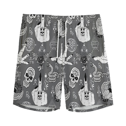 Gothic Wicca Curse Print Men's Sports Shorts