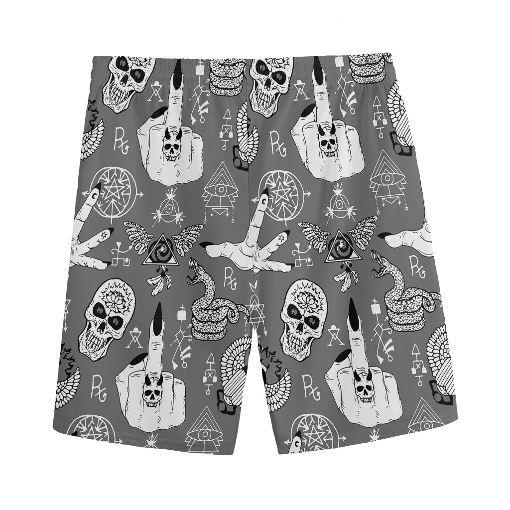 Gothic Wicca Curse Print Men's Sports Shorts