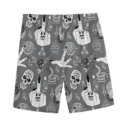 Gothic Wicca Curse Print Men's Sports Shorts