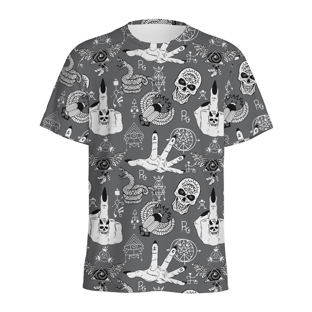 Gothic Wicca Curse Print Men's Sports T-Shirt