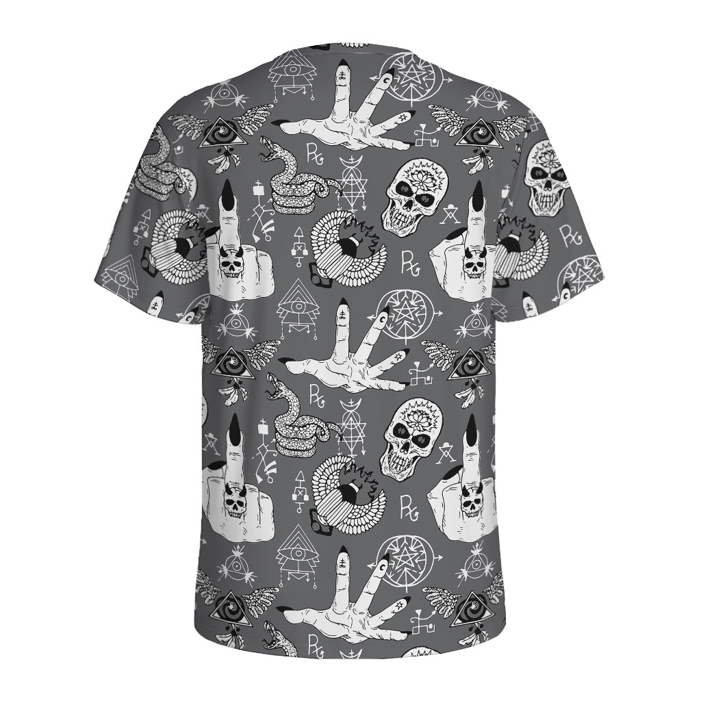 Gothic Wicca Curse Print Men's Sports T-Shirt