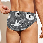 Gothic Wicca Curse Print Men's Swim Briefs