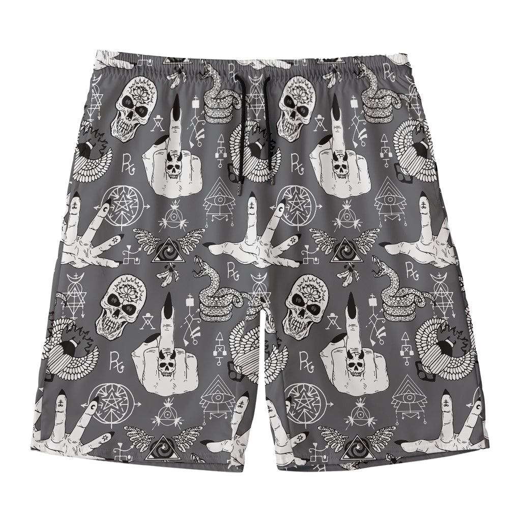 Gothic Wicca Curse Print Men's Swim Trunks