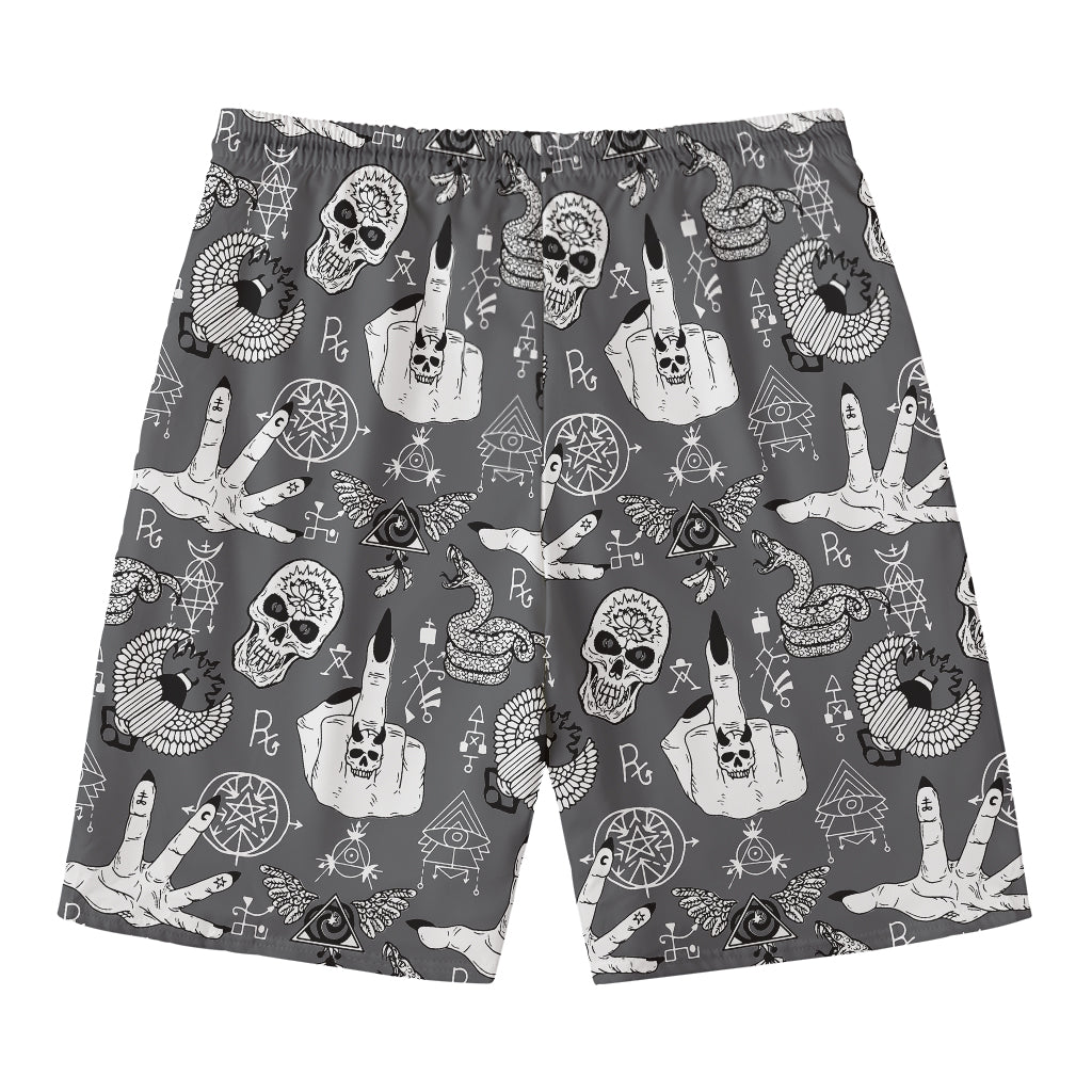 Gothic Wicca Curse Print Men's Swim Trunks