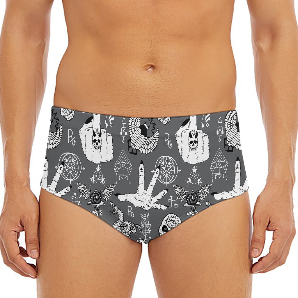 Gothic Wicca Curse Print Men's Triangle Swim Briefs