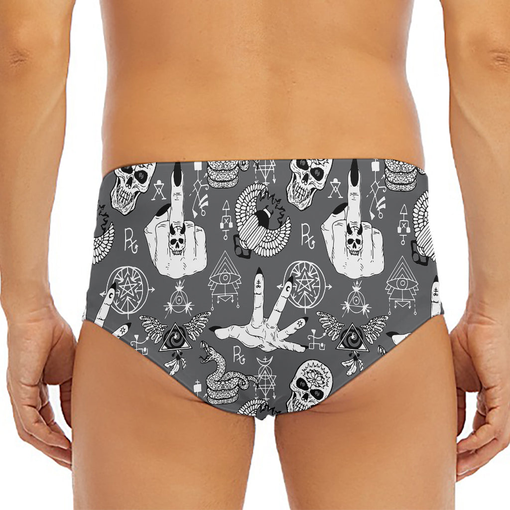 Gothic Wicca Curse Print Men's Triangle Swim Briefs