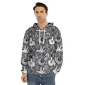 Gothic Wicca Curse Print Men's Velvet Pullover Hoodie
