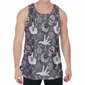Gothic Wicca Curse Print Men's Velvet Tank Top