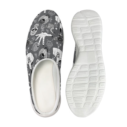 Gothic Wicca Curse Print Mesh Casual Shoes