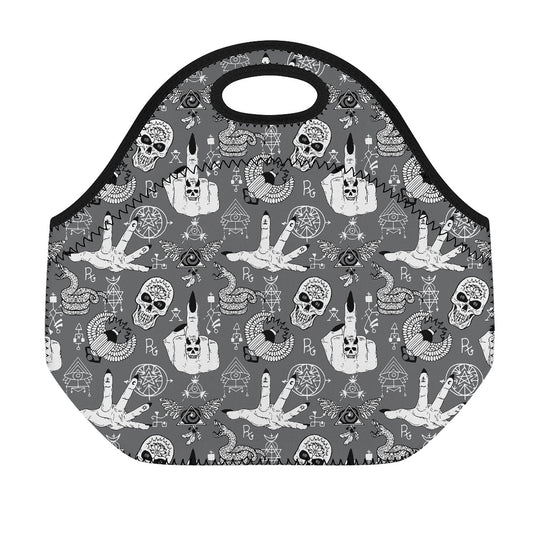 Gothic Wicca Curse Print Neoprene Lunch Bag