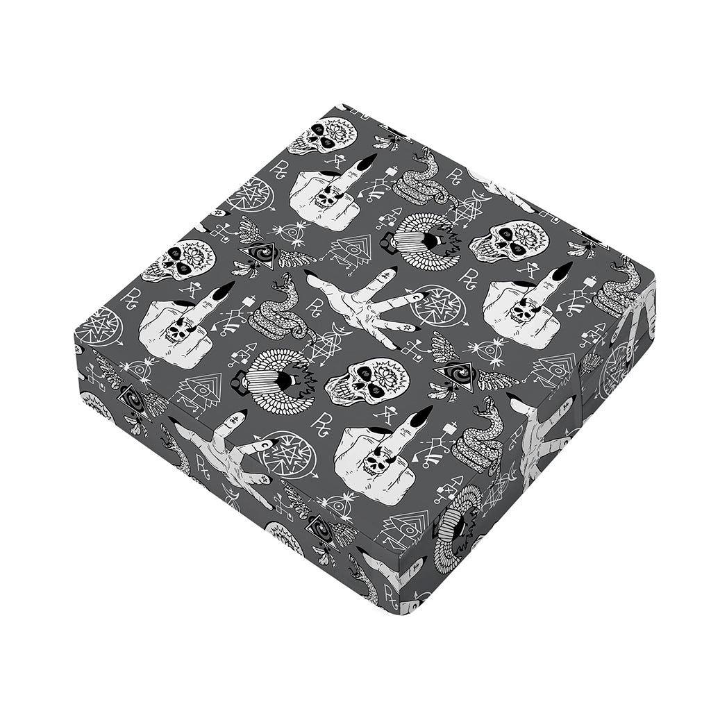 Gothic Wicca Curse Print Outdoor Seat Cushion Cover