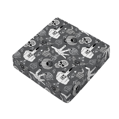 Gothic Wicca Curse Print Outdoor Seat Cushion Cover