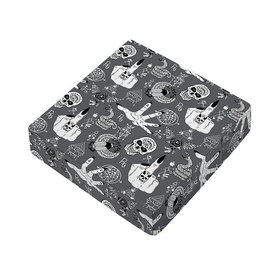 Gothic Wicca Curse Print Outdoor Seat Cushion Cover