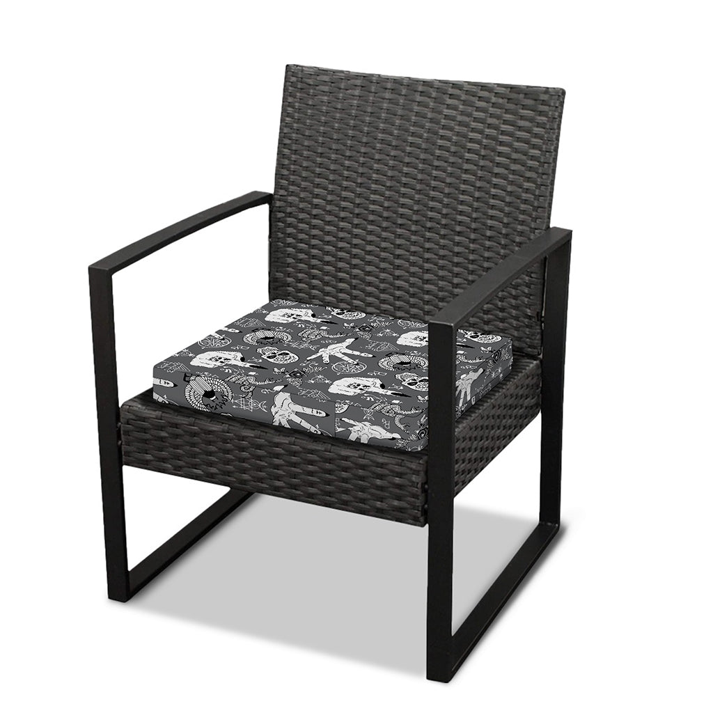 Gothic Wicca Curse Print Outdoor Seat Cushion Cover