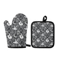 Gothic Wicca Curse Print Oven Mitt And Pot Holder Set
