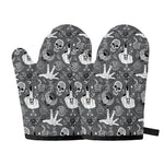 Gothic Wicca Curse Print Oven Mitts