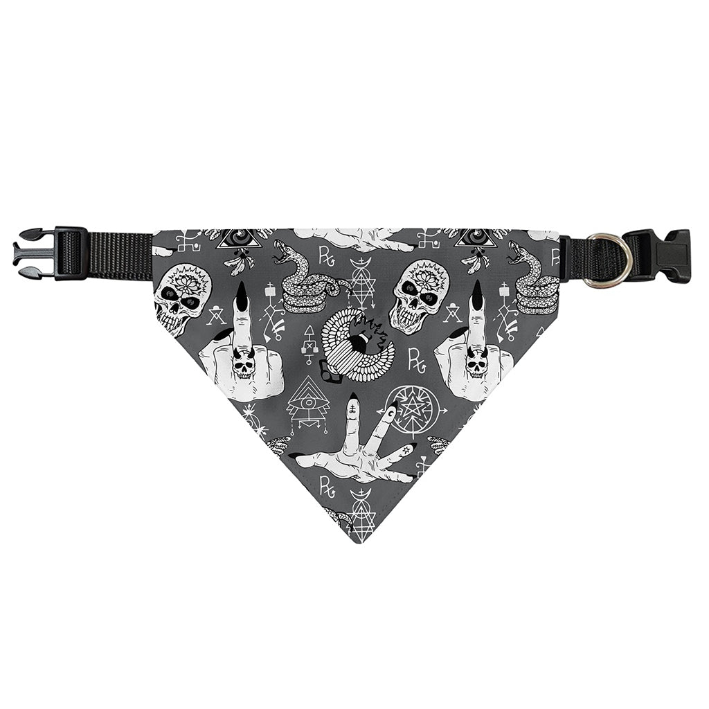 Gothic Wicca Curse Print Over The Collar Dog Bandana