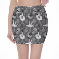 Gothic Wicca Curse Print Pencil Mini Skirt