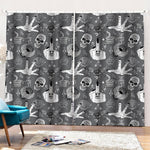 Gothic Wicca Curse Print Pencil Pleat Curtains