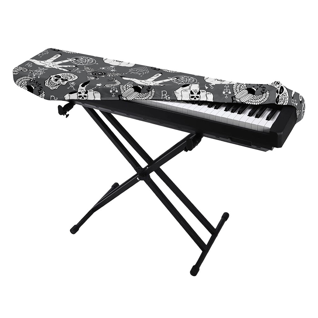 Gothic Wicca Curse Print Piano Keyboard Cover