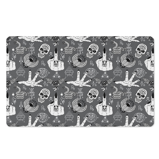 Gothic Wicca Curse Print Polyester Doormat