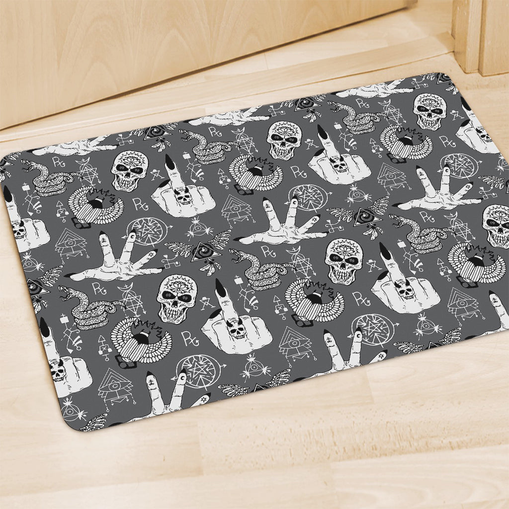 Gothic Wicca Curse Print Polyester Doormat