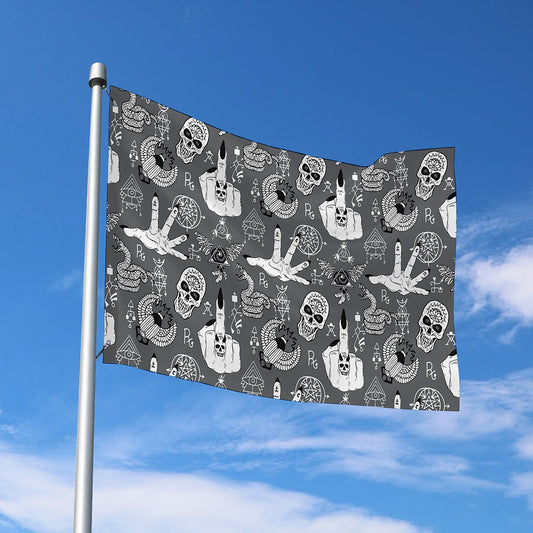 Gothic Wicca Curse Print Polyester Flag