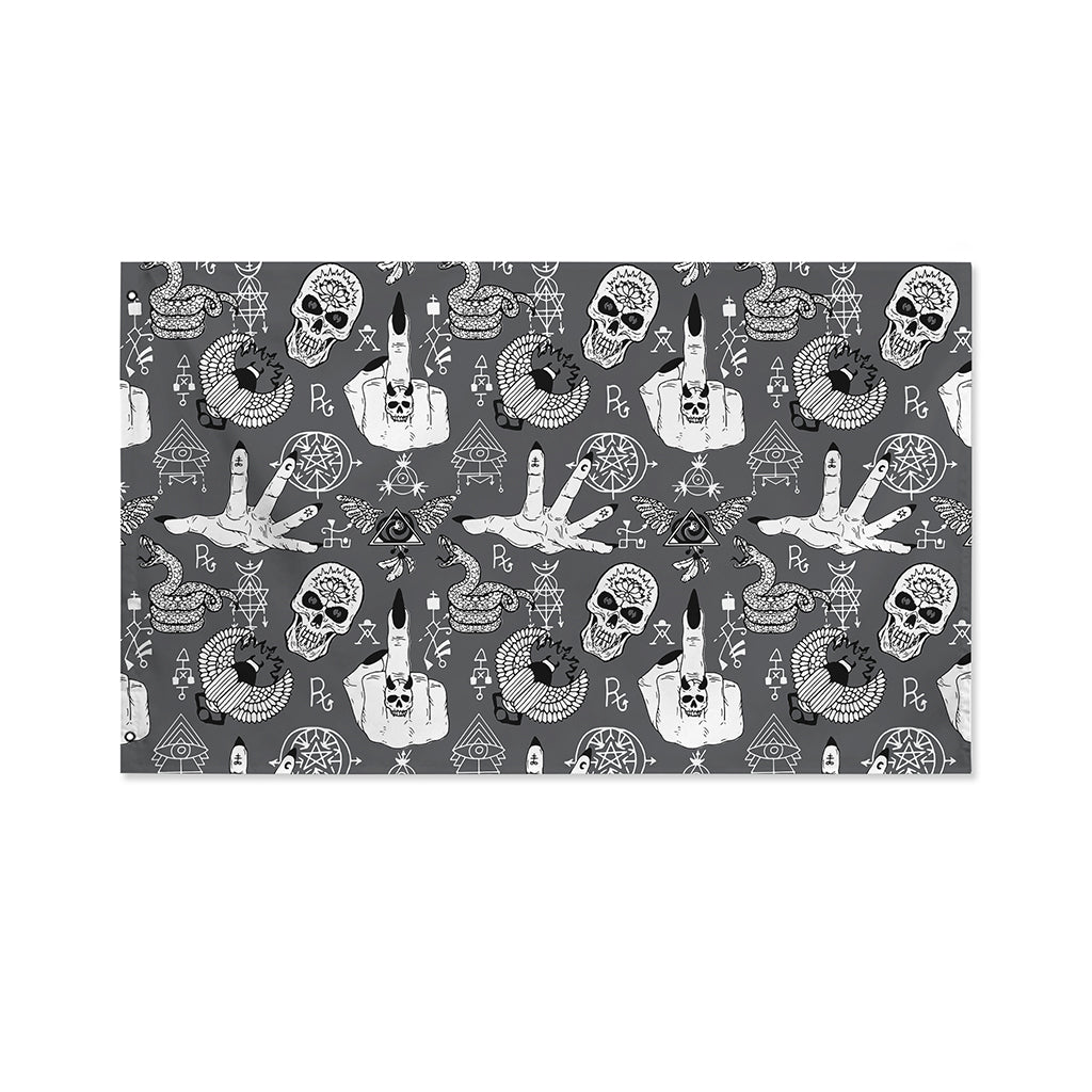 Gothic Wicca Curse Print Polyester Flag
