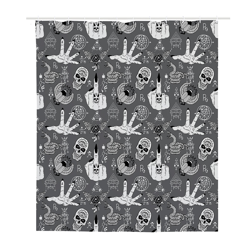 Gothic Wicca Curse Print Polyester Shower Curtain