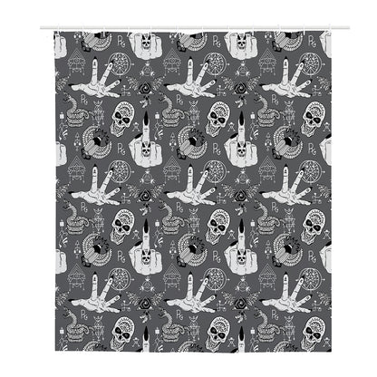 Gothic Wicca Curse Print Polyester Shower Curtain