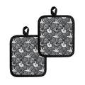 Gothic Wicca Curse Print Pot Holders