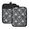 Gothic Wicca Curse Print Pot Holders With Pocket
