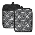 Gothic Wicca Curse Print Pot Holders With Pocket