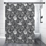 Gothic Wicca Curse Print Premium Shower Curtain