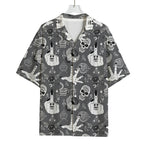 Gothic Wicca Curse Print Rayon Hawaiian Shirt