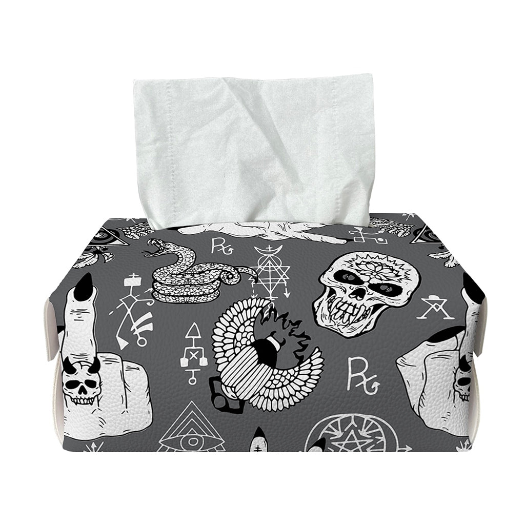 Gothic Wicca Curse Print Rectangle Tissue Box Cover