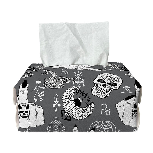 Gothic Wicca Curse Print Rectangle Tissue Box Cover