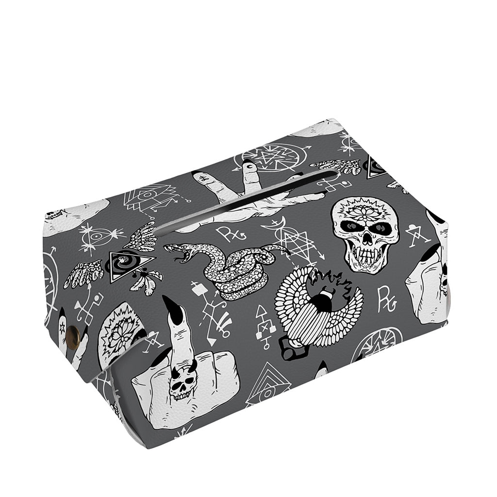 Gothic Wicca Curse Print Rectangle Tissue Box Cover
