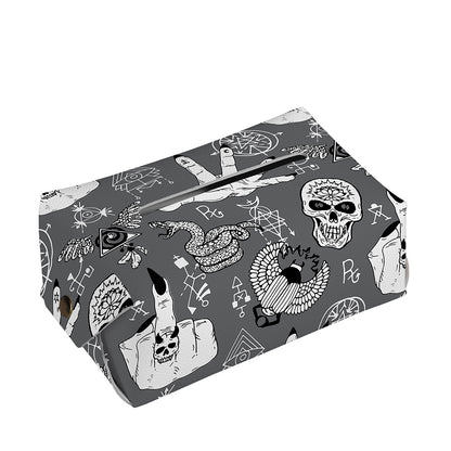 Gothic Wicca Curse Print Rectangle Tissue Box Cover